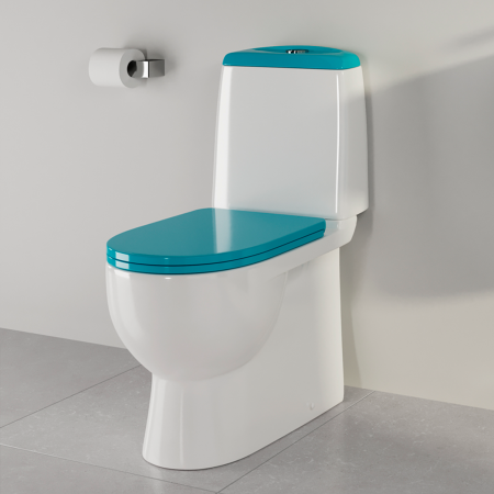 Унитаз Sanita Luxe Best Luxe SL DM Sea BSTSLCC08120522 Белый с бачком и зелёным сиденьем Микролифт